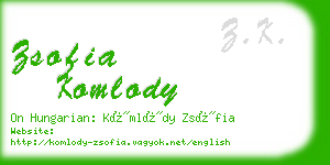 zsofia komlody business card